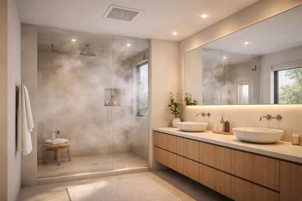 O banho acaba, o vapor desaparece.